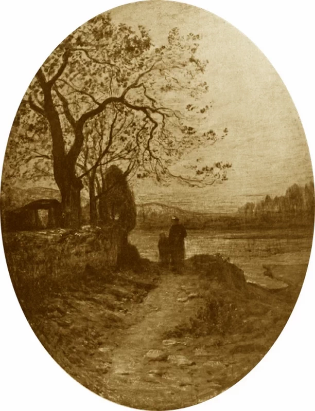 Crepuscolo sul Mugnone, 1867 - Fondo Ambiente Italiano, Collezione Enrico a Villa Flecchia, Magnano (BI)
